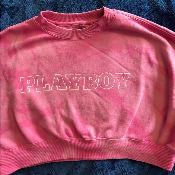 Women’s size S pink Playboy long sleeved sweatshirt crop top - Picture 2 of 10